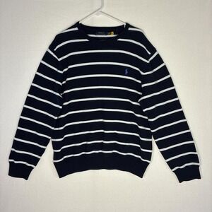 Navy blue Polo Ralph Lauren striped sweater men's XXL